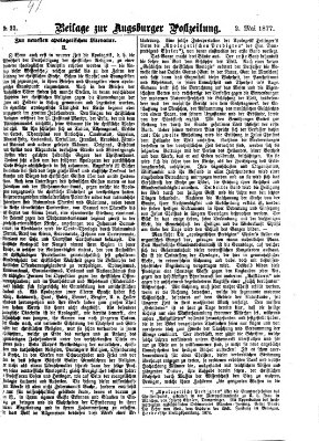 Augsburger Postzeitung. Beilage zur Augsburger Postzeitung (Augsburger Postzeitung) Mittwoch 2. Mai 1877