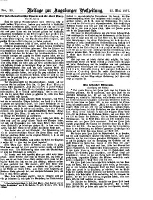 Augsburger Postzeitung. Beilage zur Augsburger Postzeitung (Augsburger Postzeitung) Freitag 25. Mai 1877