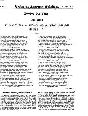 Augsburger Postzeitung. Beilage zur Augsburger Postzeitung (Augsburger Postzeitung) Samstag 2. Juni 1877