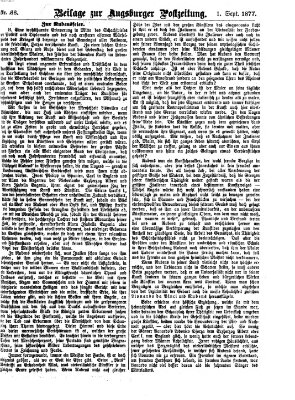 Augsburger Postzeitung. Beilage zur Augsburger Postzeitung (Augsburger Postzeitung) Samstag 1. September 1877