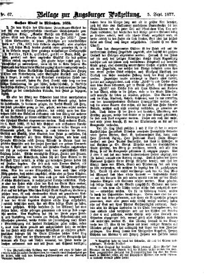 Augsburger Postzeitung. Beilage zur Augsburger Postzeitung (Augsburger Postzeitung) Mittwoch 5. September 1877