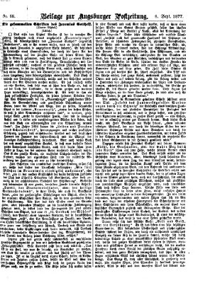 Augsburger Postzeitung. Beilage zur Augsburger Postzeitung (Augsburger Postzeitung) Samstag 8. September 1877