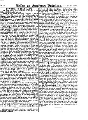 Augsburger Postzeitung. Beilage zur Augsburger Postzeitung (Augsburger Postzeitung) Samstag 13. Oktober 1877