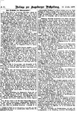 Augsburger Postzeitung. Beilage zur Augsburger Postzeitung (Augsburger Postzeitung) Donnerstag 25. Oktober 1877