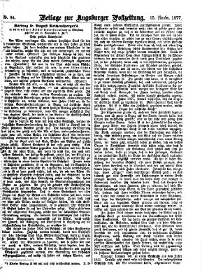 Augsburger Postzeitung. Beilage zur Augsburger Postzeitung (Augsburger Postzeitung) Donnerstag 15. November 1877