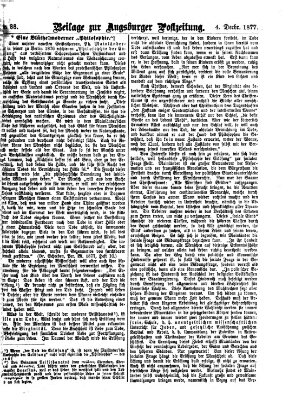 Augsburger Postzeitung. Beilage zur Augsburger Postzeitung (Augsburger Postzeitung) Dienstag 4. Dezember 1877