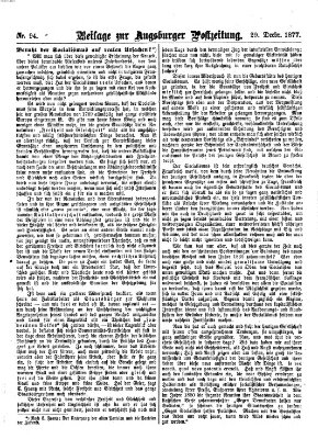 Augsburger Postzeitung. Beilage zur Augsburger Postzeitung (Augsburger Postzeitung) Samstag 29. Dezember 1877