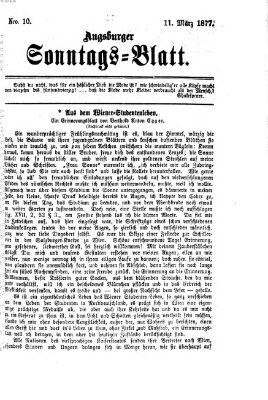 Augsburger Sonntagsblatt (Augsburger Postzeitung) Sonntag 11. März 1877