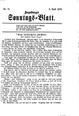 Augsburger Sonntagsblatt (Augsburger Postzeitung) Sonntag 8. April 1877