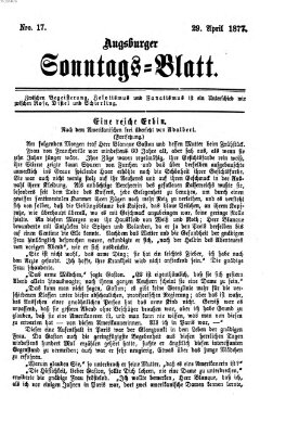 Augsburger Sonntagsblatt (Augsburger Postzeitung) Sonntag 29. April 1877