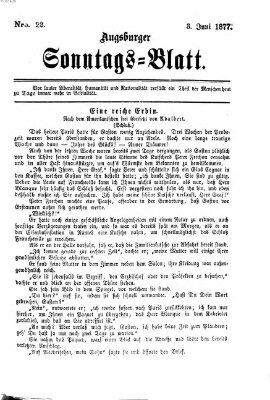 Augsburger Sonntagsblatt (Augsburger Postzeitung) Sonntag 3. Juni 1877