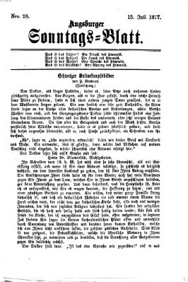 Augsburger Sonntagsblatt (Augsburger Postzeitung) Sonntag 15. Juli 1877