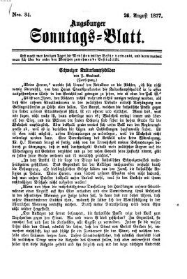 Augsburger Sonntagsblatt (Augsburger Postzeitung) Sonntag 26. August 1877