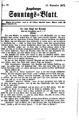 Augsburger Sonntagsblatt (Augsburger Postzeitung) Sonntag 16. September 1877
