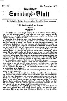 Augsburger Sonntagsblatt (Augsburger Postzeitung) Sonntag 30. September 1877