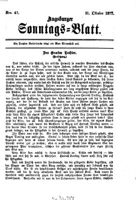 Augsburger Sonntagsblatt (Augsburger Postzeitung) Sonntag 21. Oktober 1877