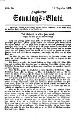 Augsburger Sonntagsblatt (Augsburger Postzeitung) Sonntag 16. Dezember 1877