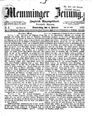 Memminger Zeitung Donnerstag 4. Januar 1877