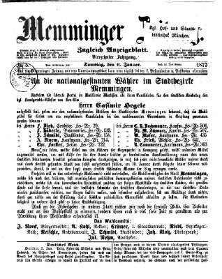 Memminger Zeitung Samstag 6. Januar 1877