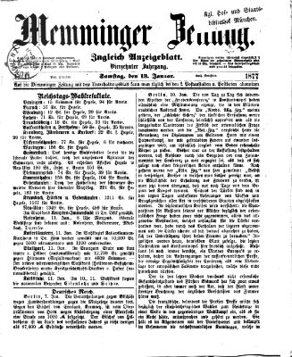 Memminger Zeitung Samstag 13. Januar 1877