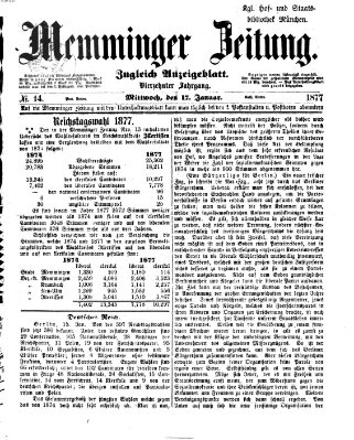 Memminger Zeitung Mittwoch 17. Januar 1877