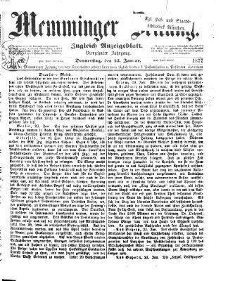 Memminger Zeitung Donnerstag 25. Januar 1877