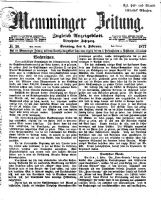 Memminger Zeitung Sonntag 4. Februar 1877