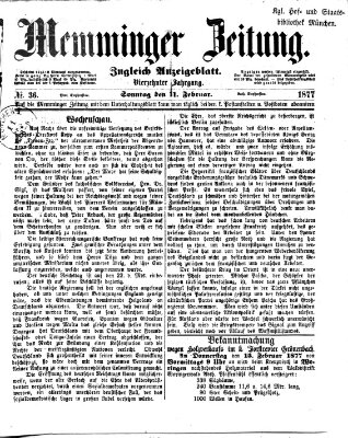 Memminger Zeitung Sonntag 11. Februar 1877