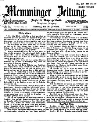 Memminger Zeitung Sonntag 18. Februar 1877