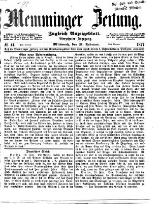 Memminger Zeitung Mittwoch 21. Februar 1877