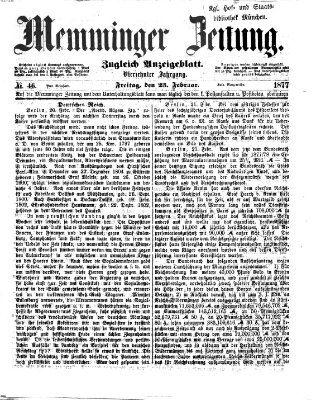 Memminger Zeitung Freitag 23. Februar 1877