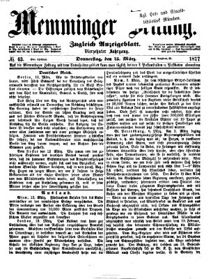 Memminger Zeitung Donnerstag 15. März 1877