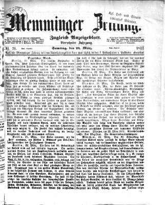 Memminger Zeitung Samstag 24. März 1877