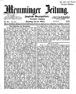 Memminger Zeitung Dienstag 27. März 1877