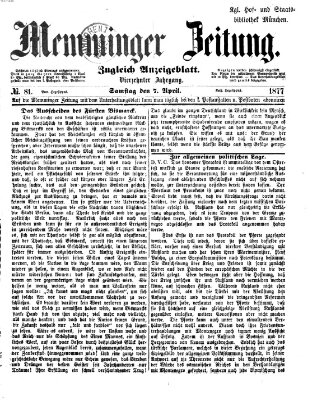 Memminger Zeitung Samstag 7. April 1877