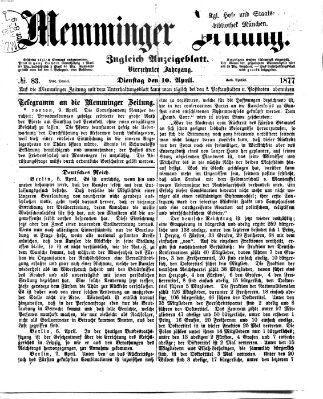 Memminger Zeitung Dienstag 10. April 1877