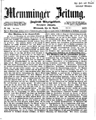 Memminger Zeitung Mittwoch 11. April 1877