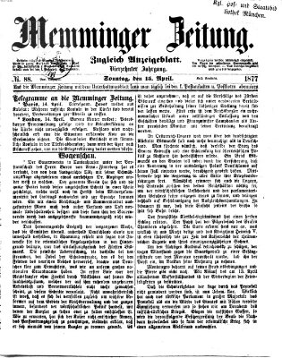 Memminger Zeitung Sonntag 15. April 1877