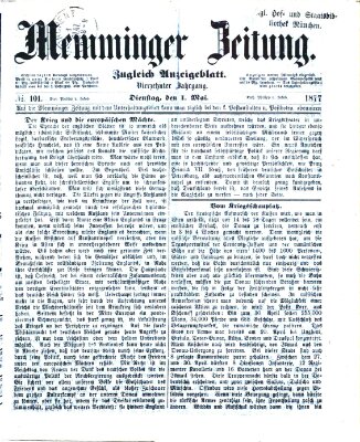 Memminger Zeitung Dienstag 1. Mai 1877