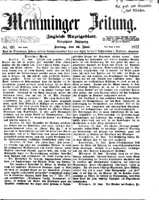 Memminger Zeitung Freitag 15. Juni 1877