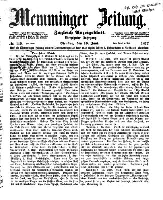 Memminger Zeitung Dienstag 19. Juni 1877