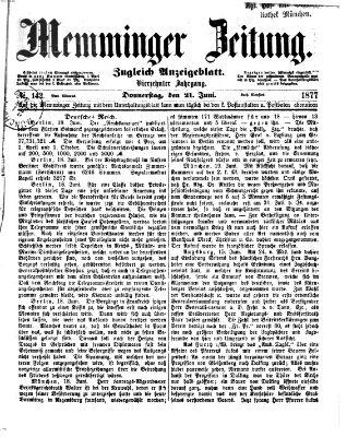 Memminger Zeitung Donnerstag 21. Juni 1877