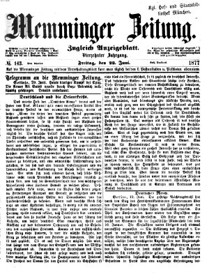 Memminger Zeitung Freitag 22. Juni 1877