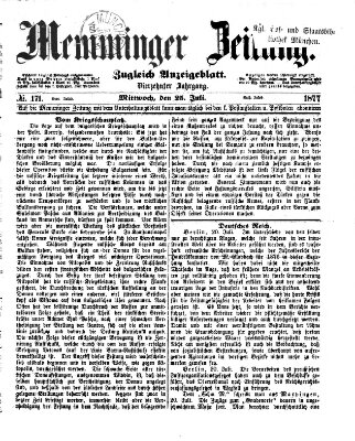 Memminger Zeitung Mittwoch 25. Juli 1877