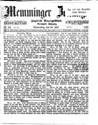 Memminger Zeitung Donnerstag 26. Juli 1877