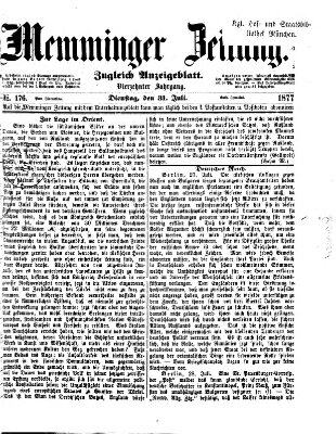 Memminger Zeitung Dienstag 31. Juli 1877