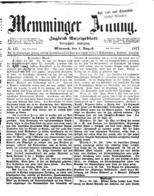 Memminger Zeitung Mittwoch 1. August 1877