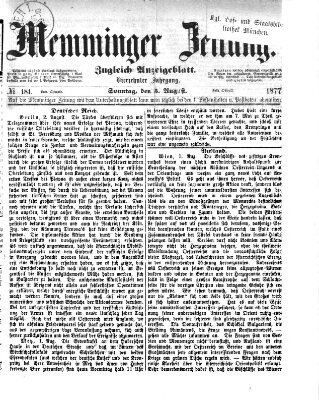 Memminger Zeitung Sonntag 5. August 1877