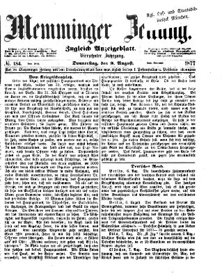 Memminger Zeitung Donnerstag 9. August 1877