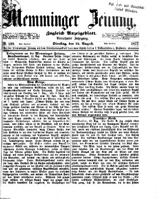 Memminger Zeitung Dienstag 14. August 1877